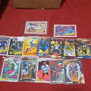 Marvel Trading Cards Collection Lot Of 14 Vintage Marvel Cards